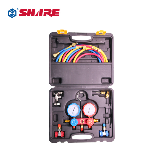 Refrigerant Gauge for Freon Filling Dual Gauge Valve for Refrigeration and Air Conditioning